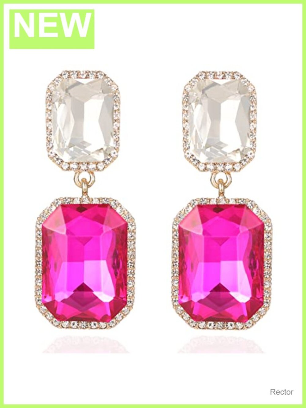 Rhinestone Crystal Statement Drop Dangle Earrings Gold Plated Women's Evening